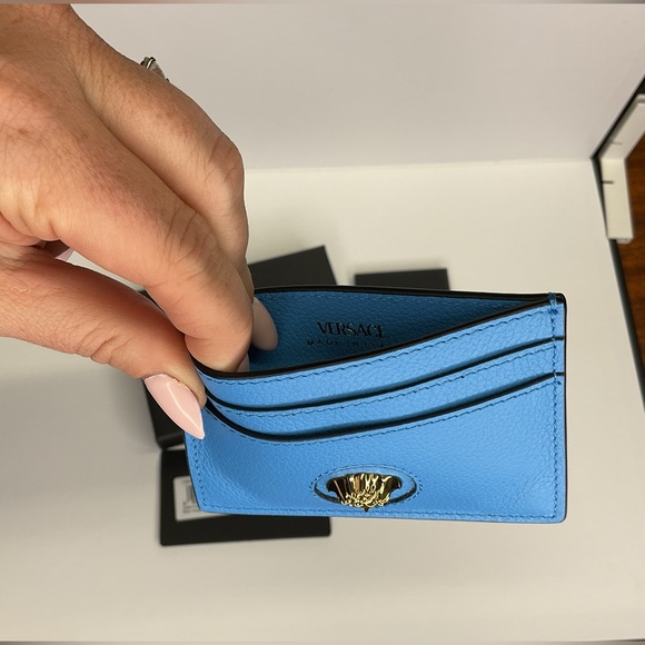 Versace Medusa Blue Card Holder NWT - Picture 2 of 4